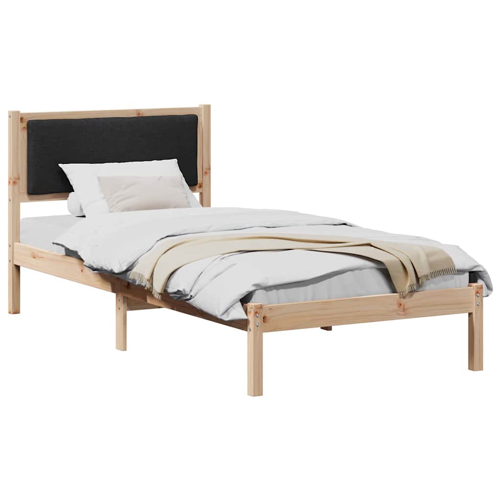 vidaXL Σκελετός Κρεβατιού Μαύρο 90 x 190 cm Στερεά ξυλεία πεύκου