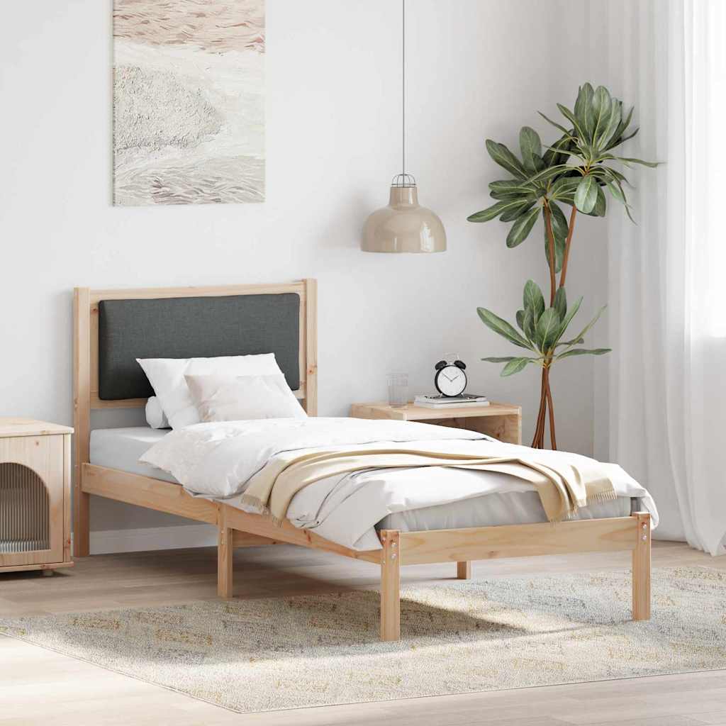 vidaXL Σκελετός Κρεβατιού Σκούρο Γκρι 80 x 190 cm Στερεά ξυλεία πεύκου
