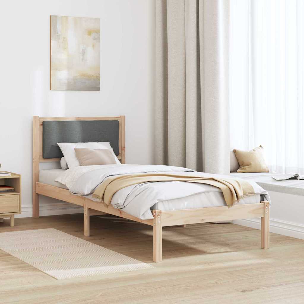 vidaXL Σκελετός Κρεβατιού Σκούρο Γκρι 80 x 190 cm Στερεά ξυλεία πεύκου
