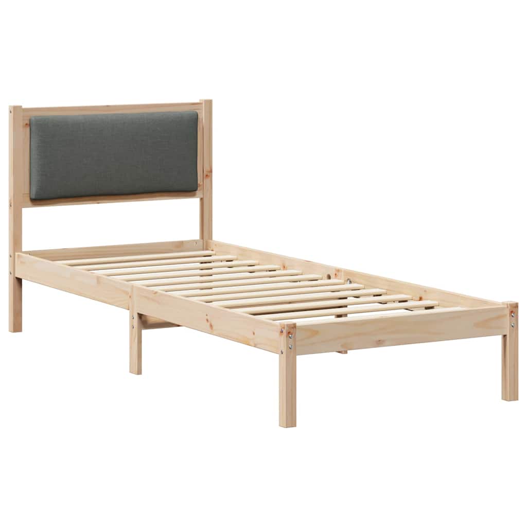 vidaXL Σκελετός Κρεβατιού Σκούρο Γκρι 80 x 190 cm Στερεά ξυλεία πεύκου