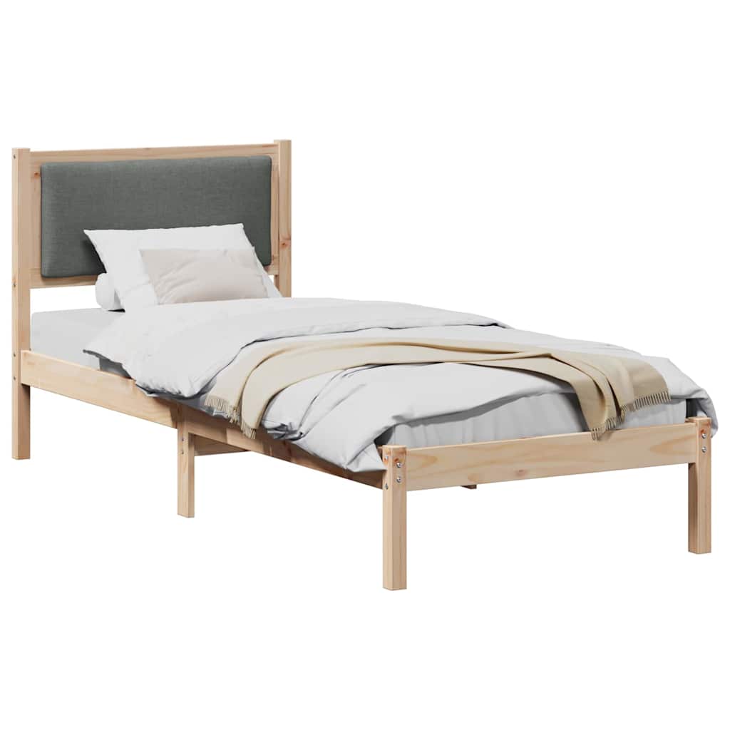 vidaXL Σκελετός Κρεβατιού Σκούρο Γκρι 80 x 190 cm Στερεά ξυλεία πεύκου