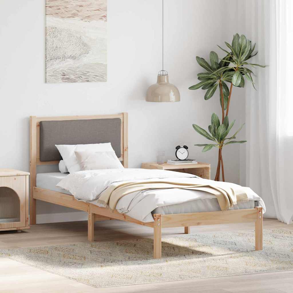 vidaXL Σκελετός Κρεβατιού Taupe 80 x 190 cm Στερεά ξυλεία πεύκου