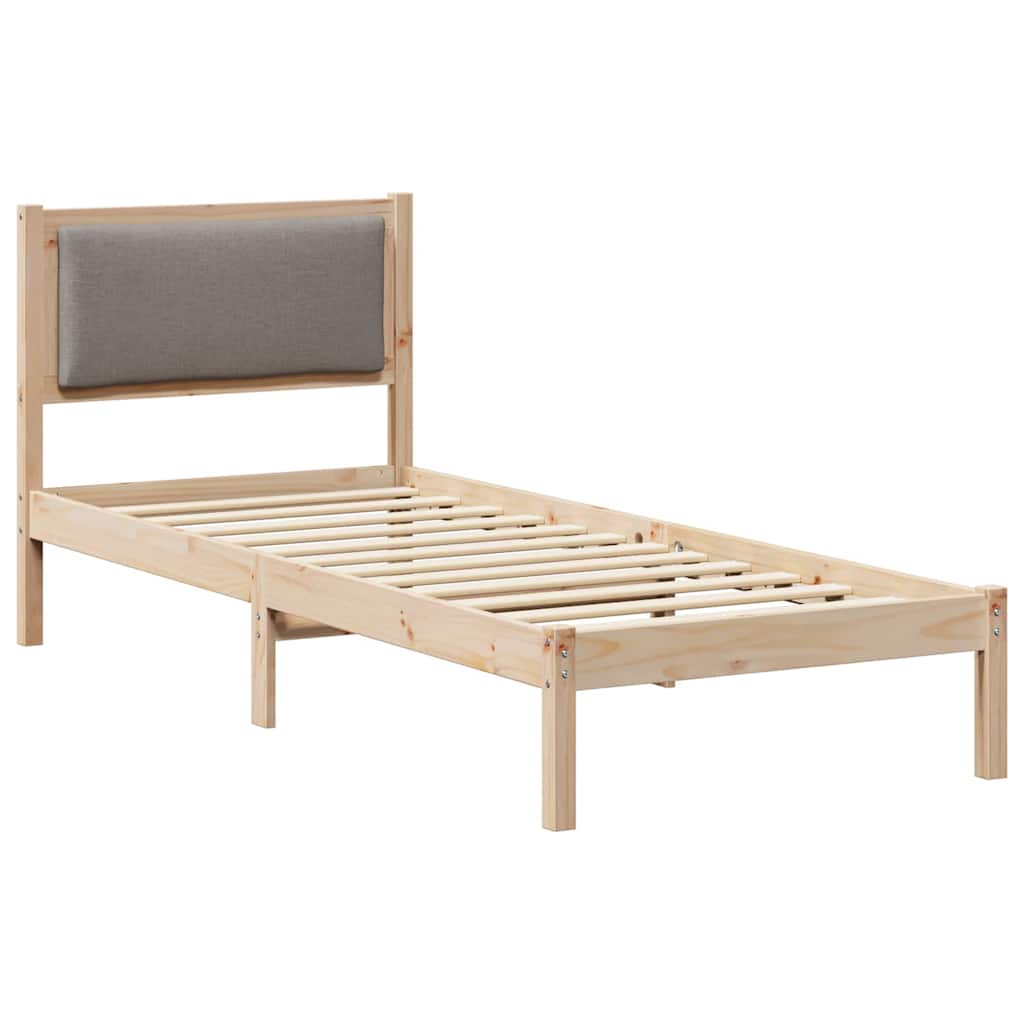 vidaXL Σκελετός Κρεβατιού Taupe 80 x 190 cm Στερεά ξυλεία πεύκου