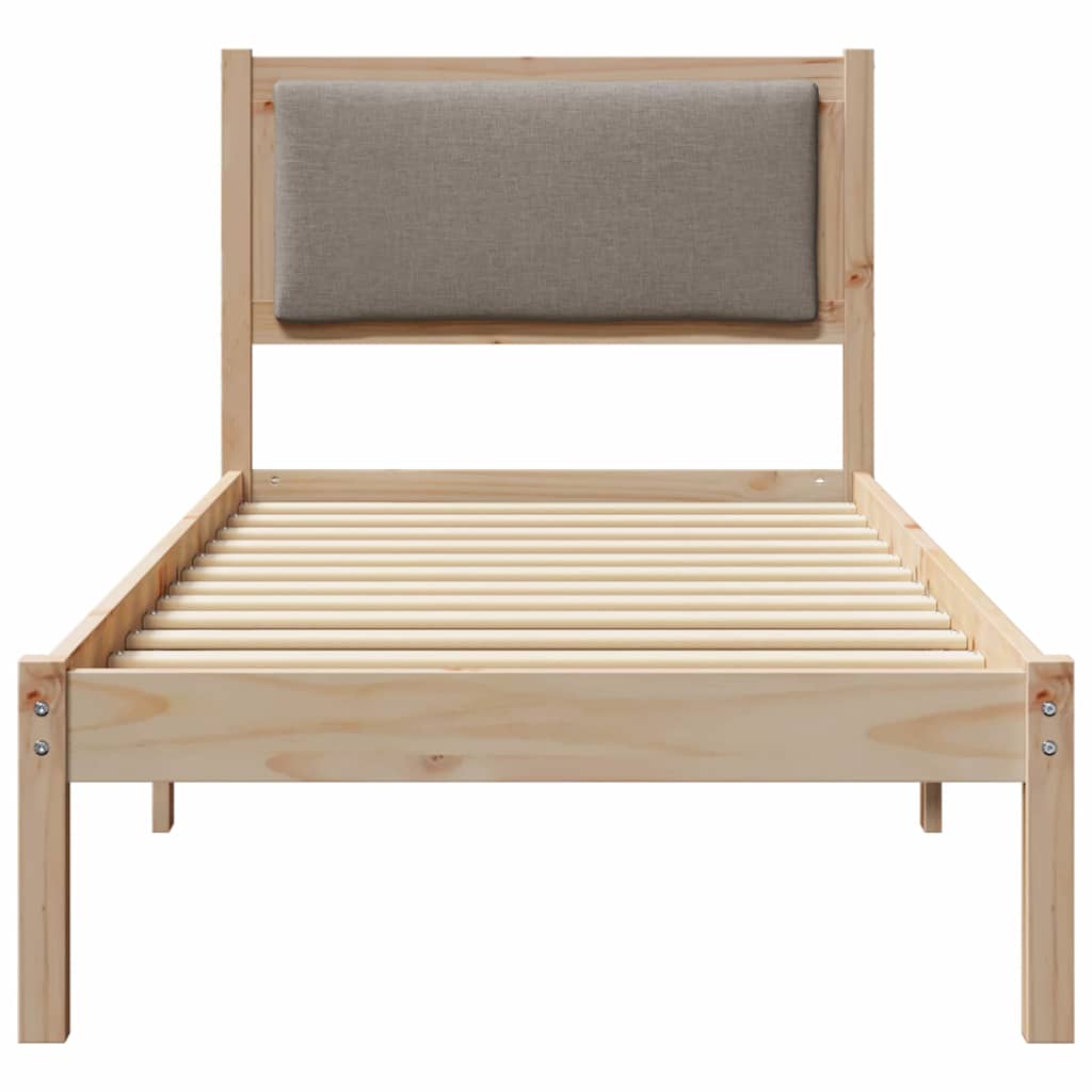 vidaXL Σκελετός Κρεβατιού Taupe 80 x 190 cm Στερεά ξυλεία πεύκου