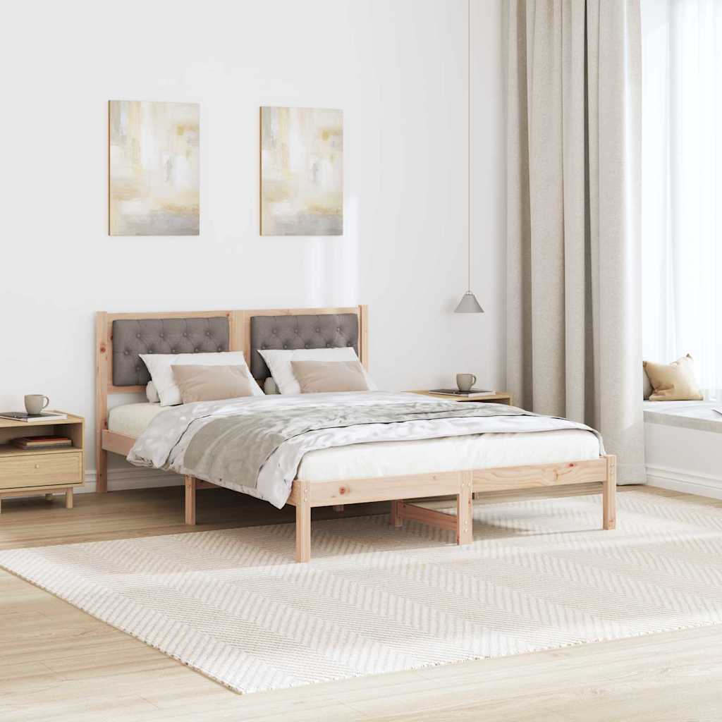 vidaXL Σκελετός Κρεβατιού Taupe 150 x 200 cm Στερεά ξυλεία πεύκου