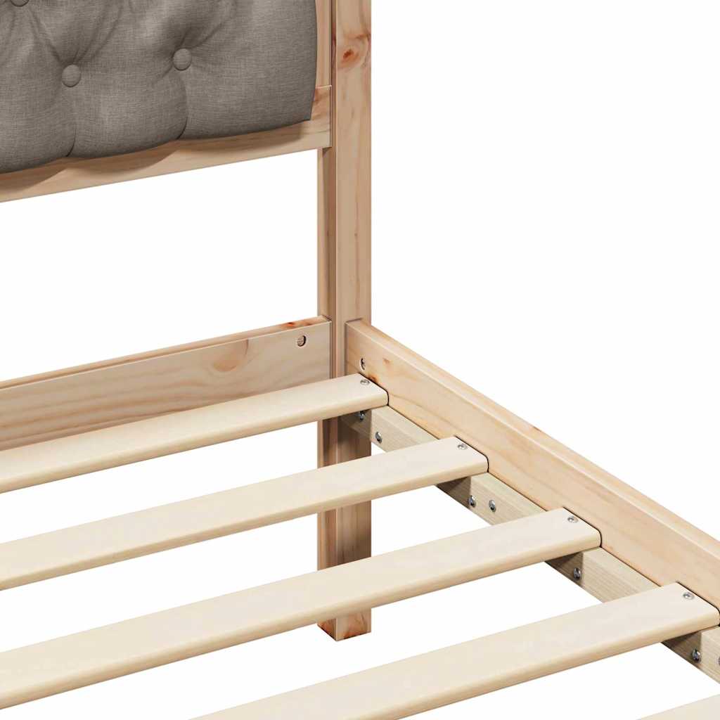 vidaXL Σκελετός Κρεβατιού Taupe 120 x 190 cm Στερεά ξυλεία πεύκου