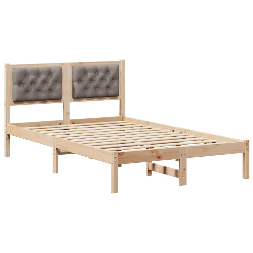 vidaXL Σκελετός Κρεβατιού Taupe 120 x 190 cm Στερεά ξυλεία πεύκου