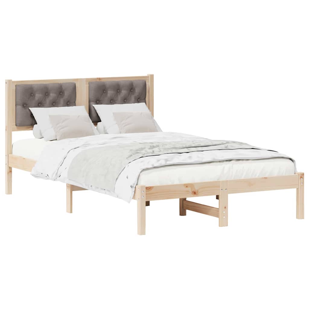 vidaXL Σκελετός Κρεβατιού Taupe 120 x 190 cm Στερεά ξυλεία πεύκου