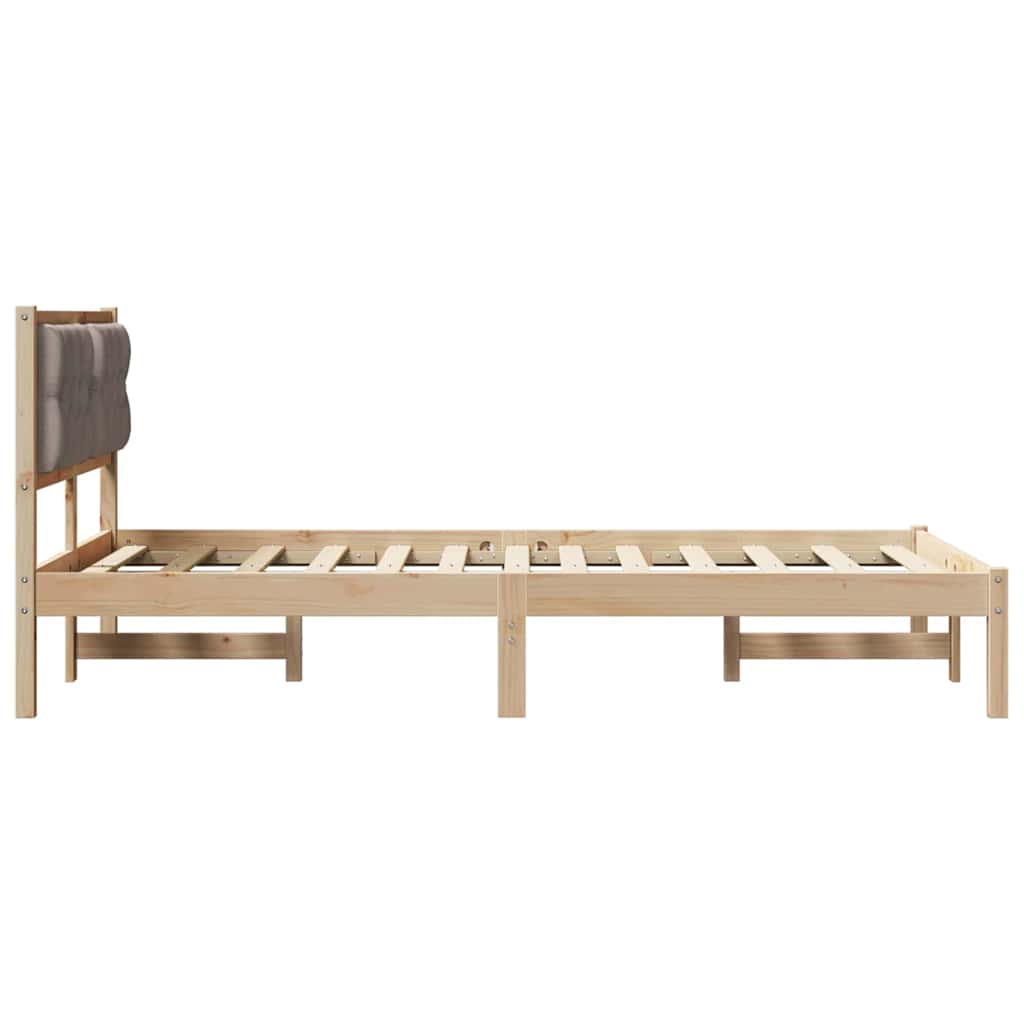 vidaXL Σκελετός Κρεβατιού Taupe 120 x 190 cm Στερεά ξυλεία πεύκου