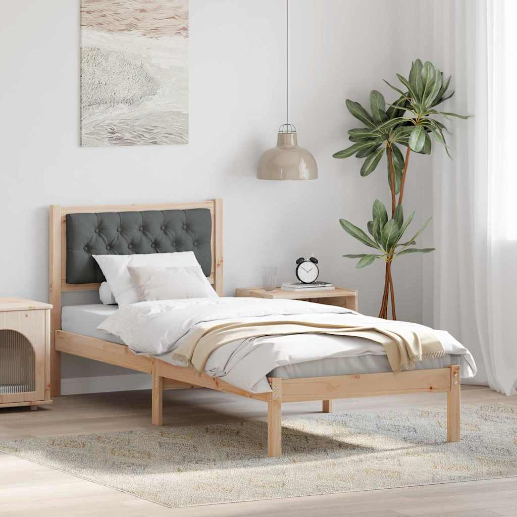 vidaXL Σκελετός Κρεβατιού Σκούρο Γκρι 90 x 200 cm Στερεά ξυλεία πεύκου