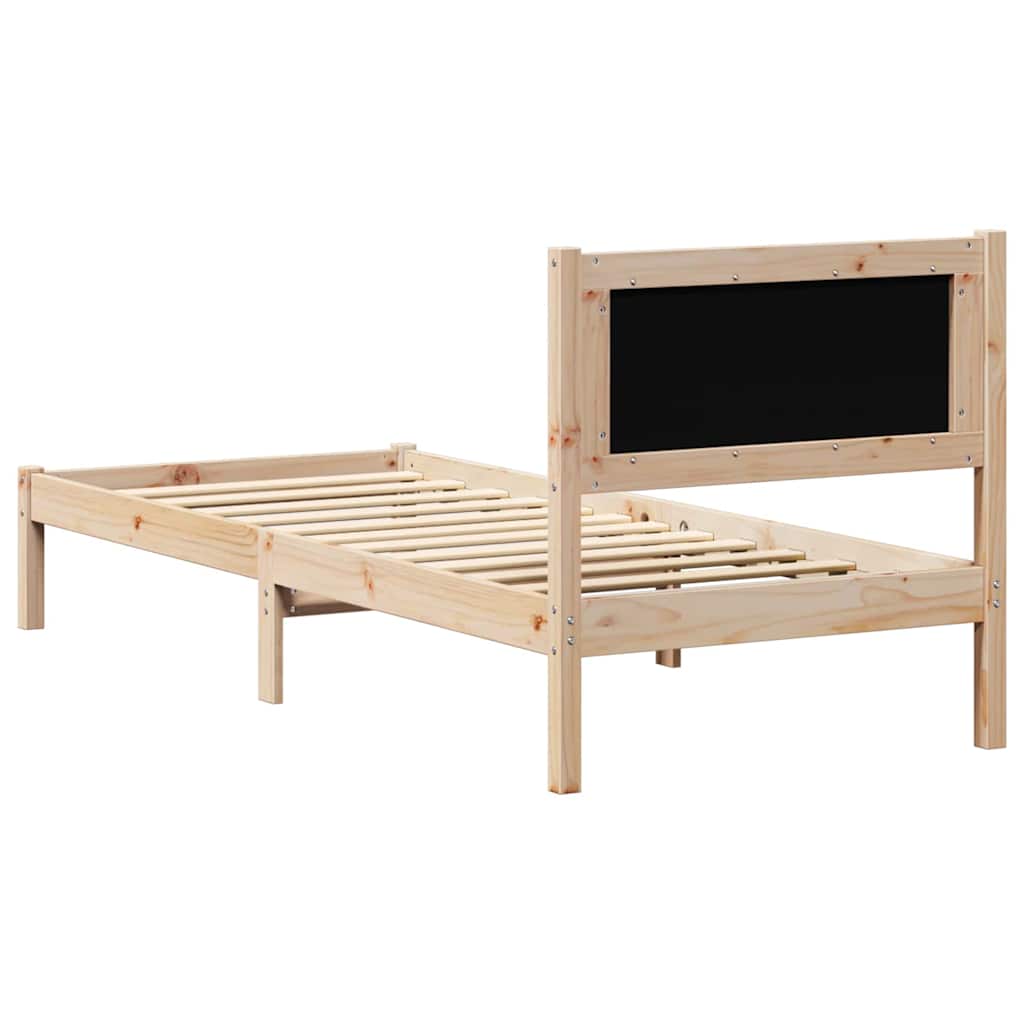 vidaXL Σκελετός Κρεβατιού Σκούρο Γκρι 90 x 200 cm Στερεά ξυλεία πεύκου