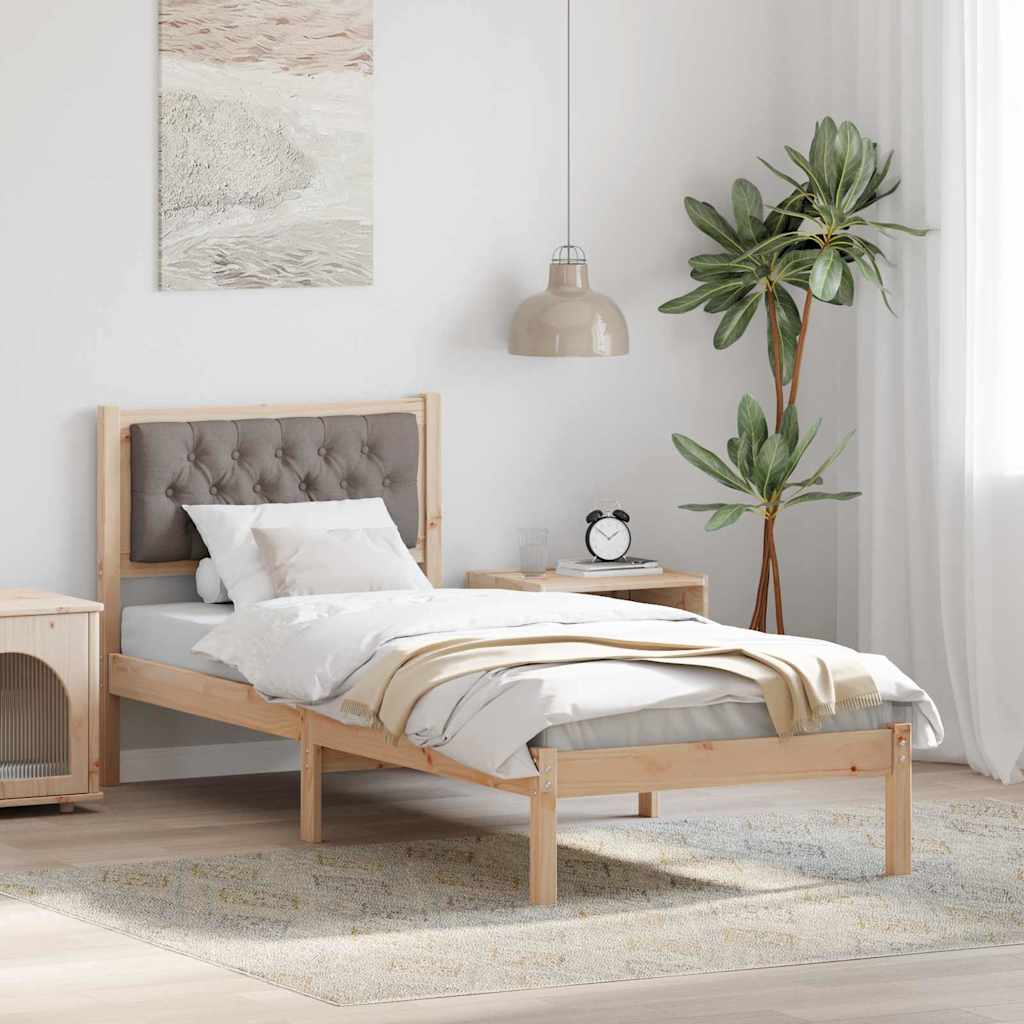 vidaXL Σκελετός Κρεβατιού Taupe 90 x 190 cm Στερεά ξυλεία πεύκου