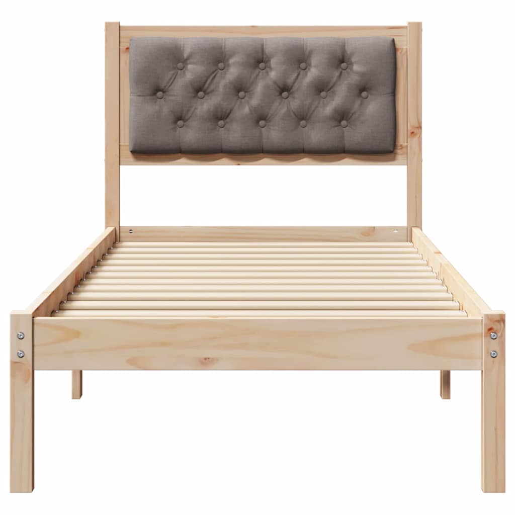 vidaXL Σκελετός Κρεβατιού Taupe 90 x 190 cm Στερεά ξυλεία πεύκου