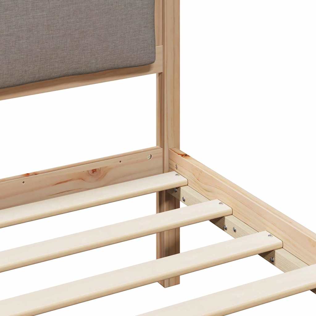 vidaXL Σκελετός Κρεβατιού με κεφαλάρι Taupe 120 x 200 cm ύφασμα