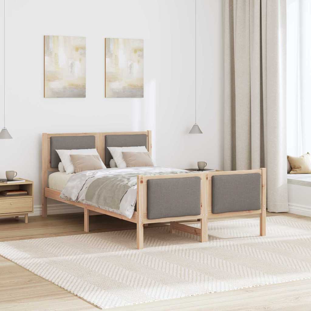 vidaXL Σκελετός Κρεβατιού με κεφαλάρι Taupe 120 x 200 cm ύφασμα