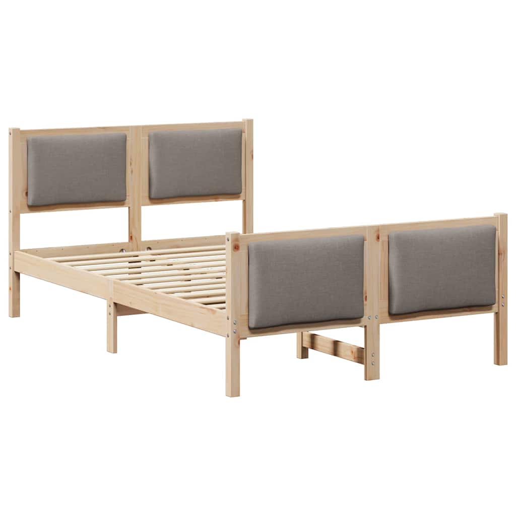 vidaXL Σκελετός Κρεβατιού με κεφαλάρι Taupe 120 x 200 cm ύφασμα