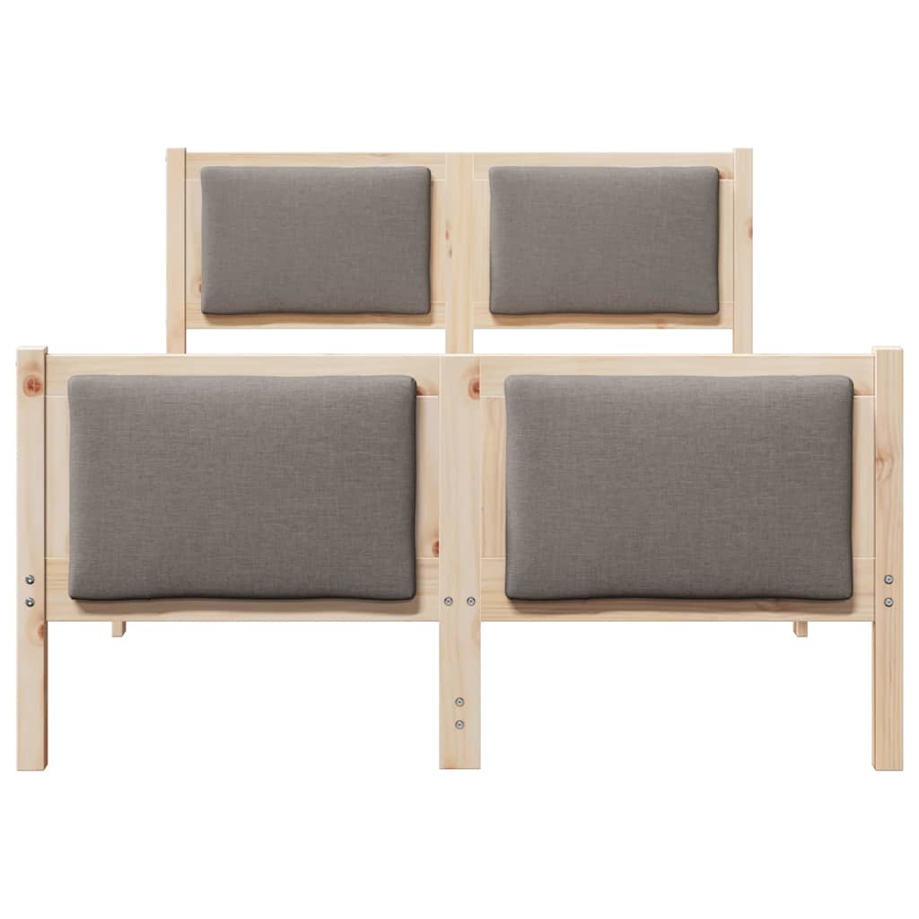 vidaXL Σκελετός Κρεβατιού με κεφαλάρι Taupe 120 x 200 cm ύφασμα