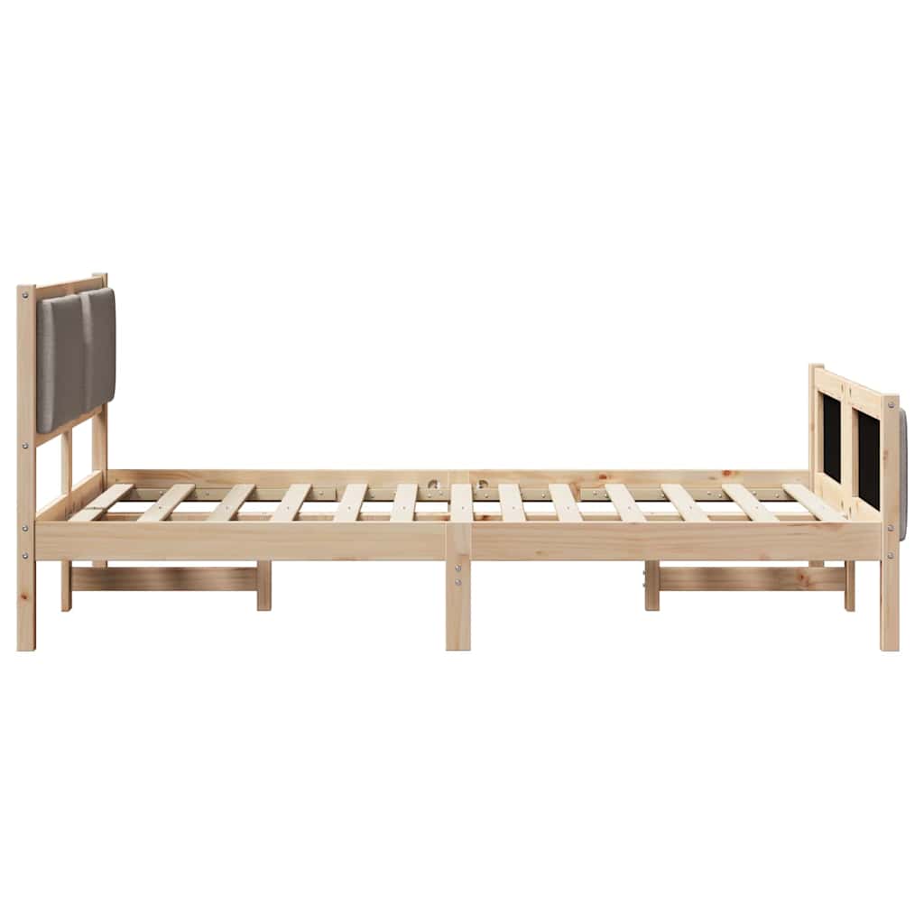 vidaXL Σκελετός Κρεβατιού με κεφαλάρι Taupe 120 x 200 cm ύφασμα