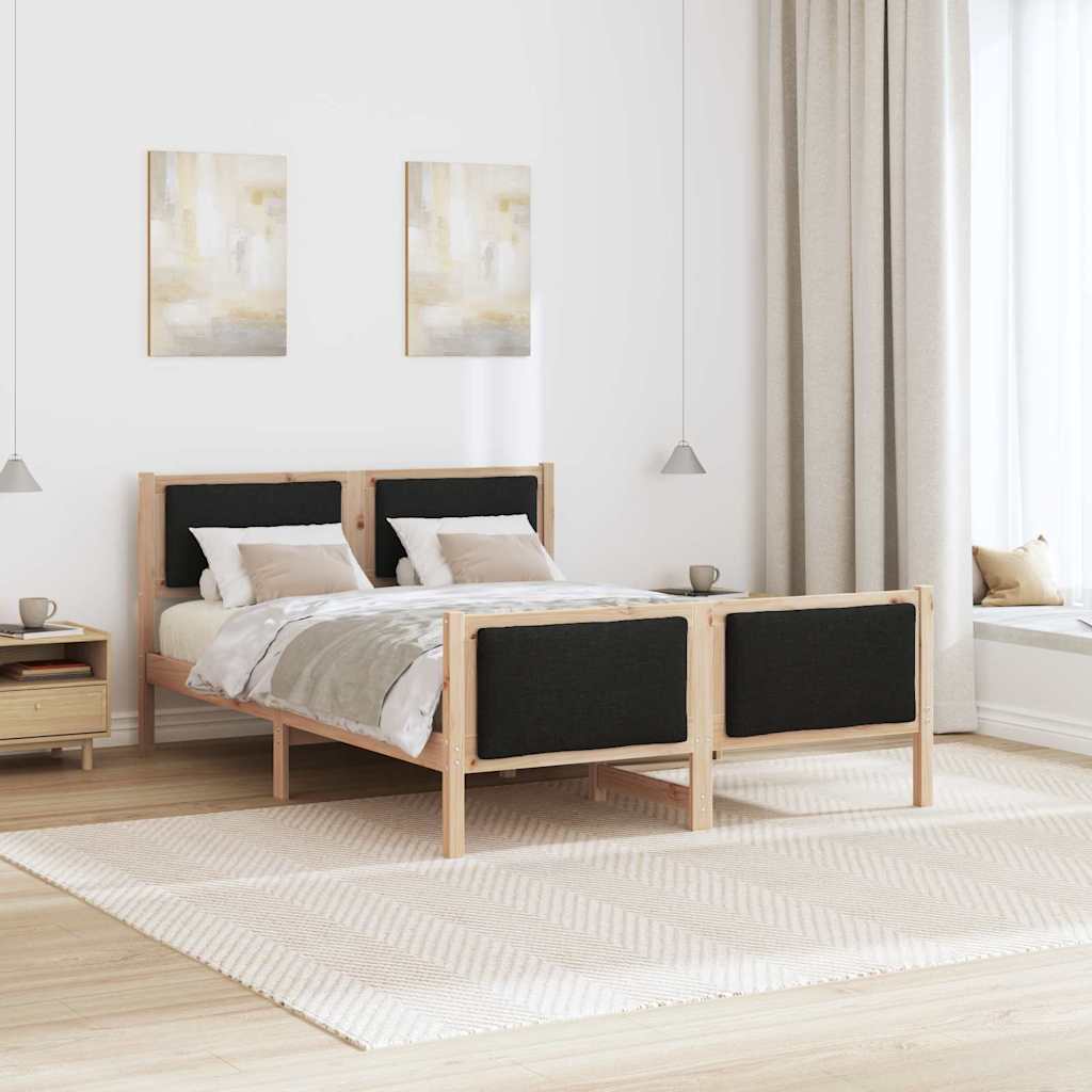 vidaXL Σκελετός Κρεβατιού με κεφαλάρι Μαύρο 140 x 190 cm ύφασμα