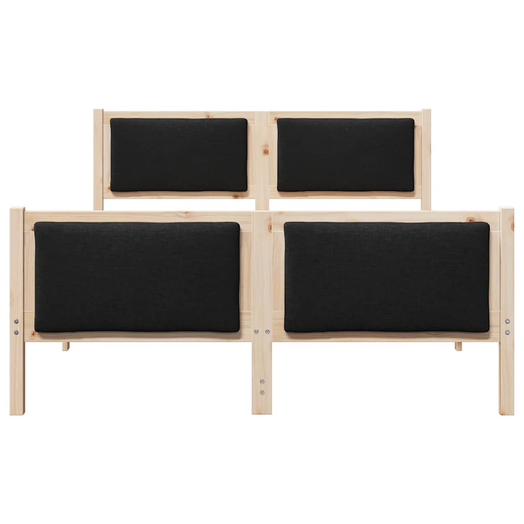 vidaXL Σκελετός Κρεβατιού με κεφαλάρι Μαύρο 140 x 190 cm ύφασμα