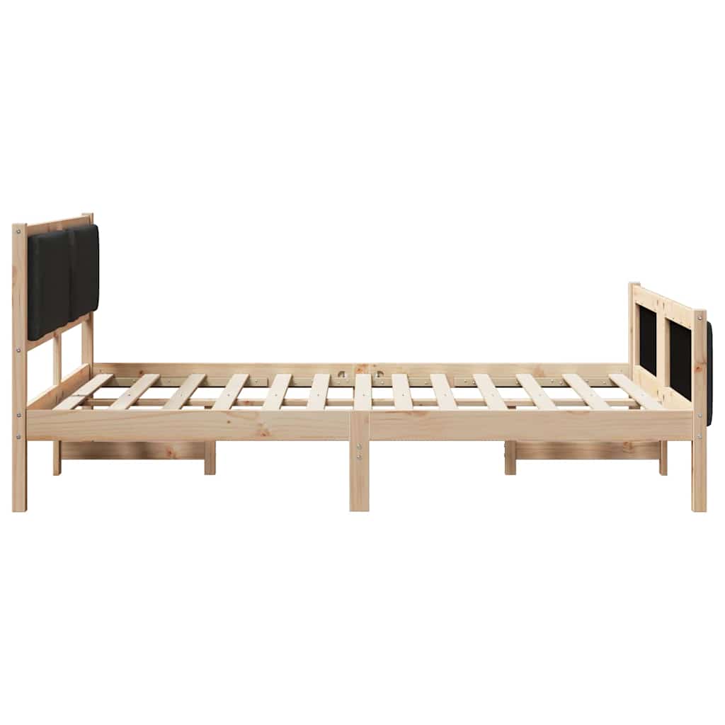 vidaXL Σκελετός Κρεβατιού με κεφαλάρι Μαύρο 140 x 190 cm ύφασμα