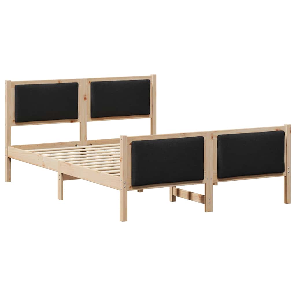 vidaXL Σκελετός Κρεβατιού με κεφαλάρι Μαύρο 135 x 190 cm ύφασμα
