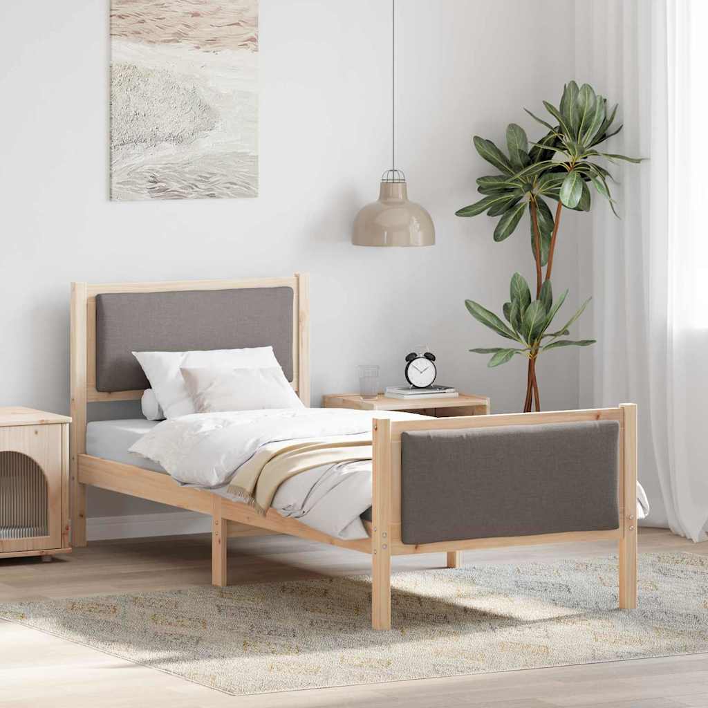 vidaXL Σκελετός Κρεβατιού με κεφαλάρι Taupe 80 x 200 cm ύφασμα