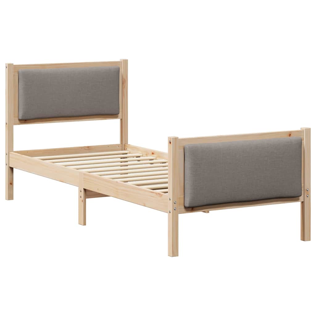 vidaXL Σκελετός Κρεβατιού με κεφαλάρι Taupe 80 x 200 cm ύφασμα