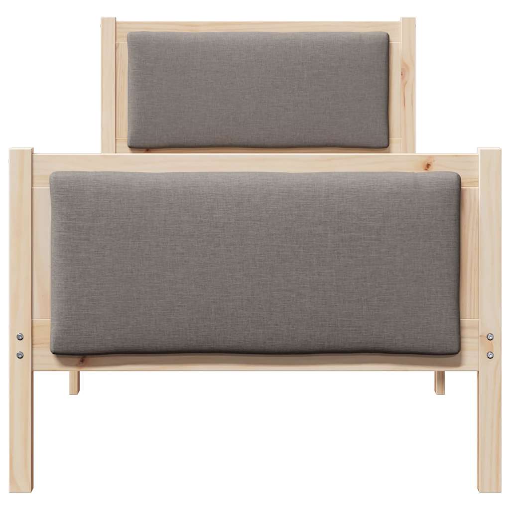vidaXL Σκελετός Κρεβατιού με κεφαλάρι Taupe 80 x 200 cm ύφασμα