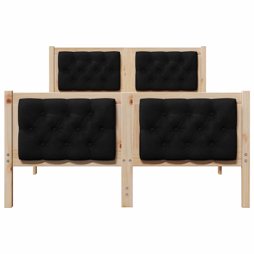 vidaXL Σκελετός Κρεβατιού Μαύρο 120 x 190 cm Στερεά ξυλεία πεύκου