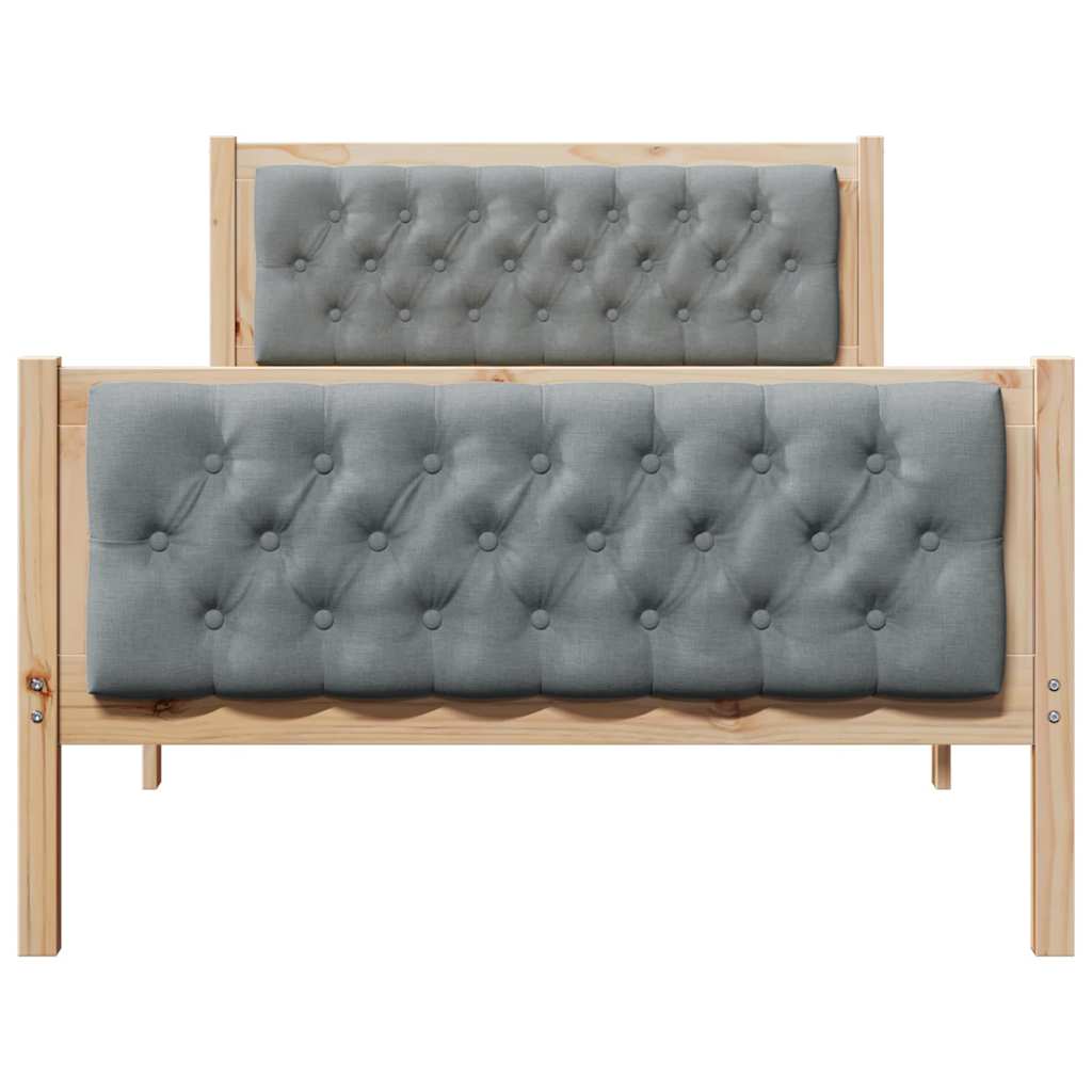 vidaXL Σκελετός Κρεβατιού με κεφαλάρι Ανοιχτό γκρι 100 x 200 cm