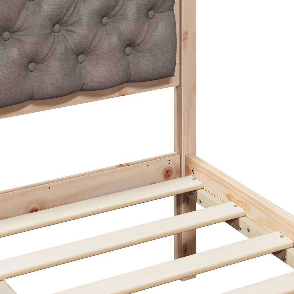 vidaXL Σκελετός Κρεβατιού Taupe 80 x 200 cm Στερεά ξυλεία πεύκου