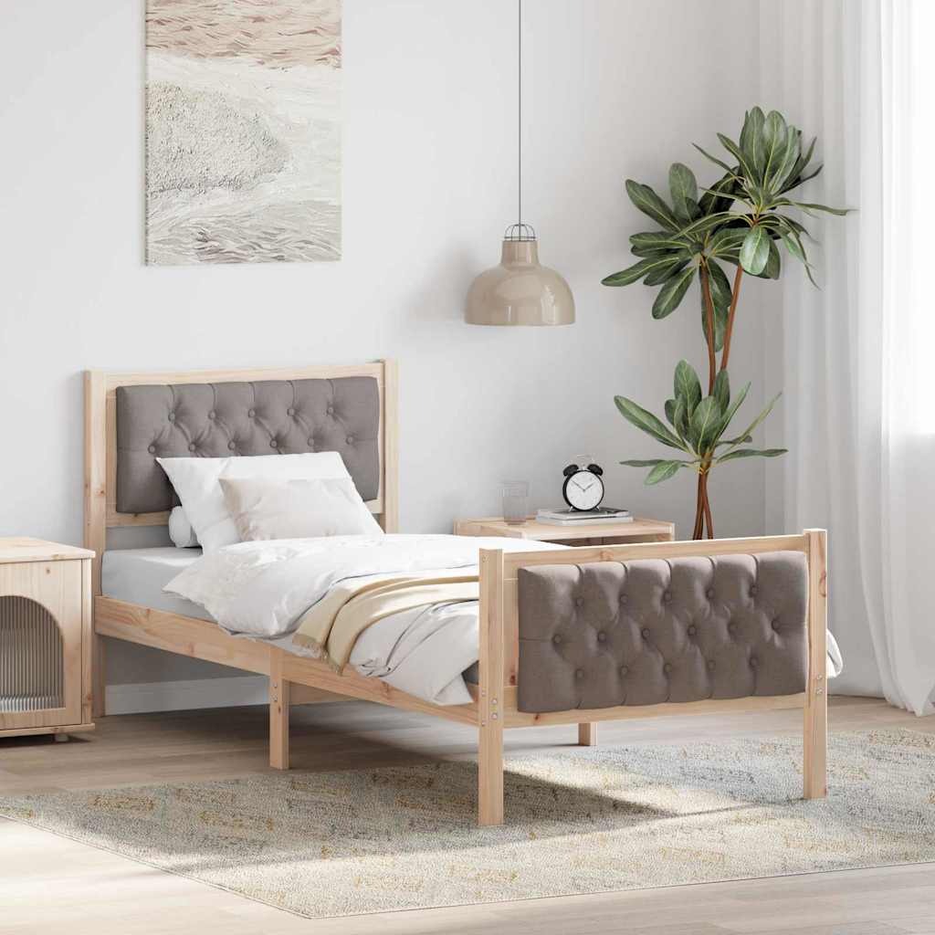 vidaXL Σκελετός Κρεβατιού Taupe 80 x 200 cm Στερεά ξυλεία πεύκου