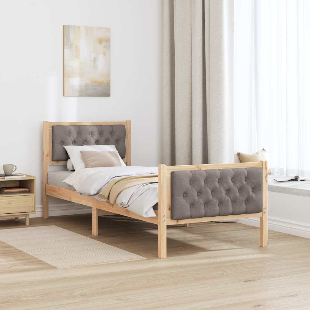 vidaXL Σκελετός Κρεβατιού Taupe 80 x 200 cm Στερεά ξυλεία πεύκου