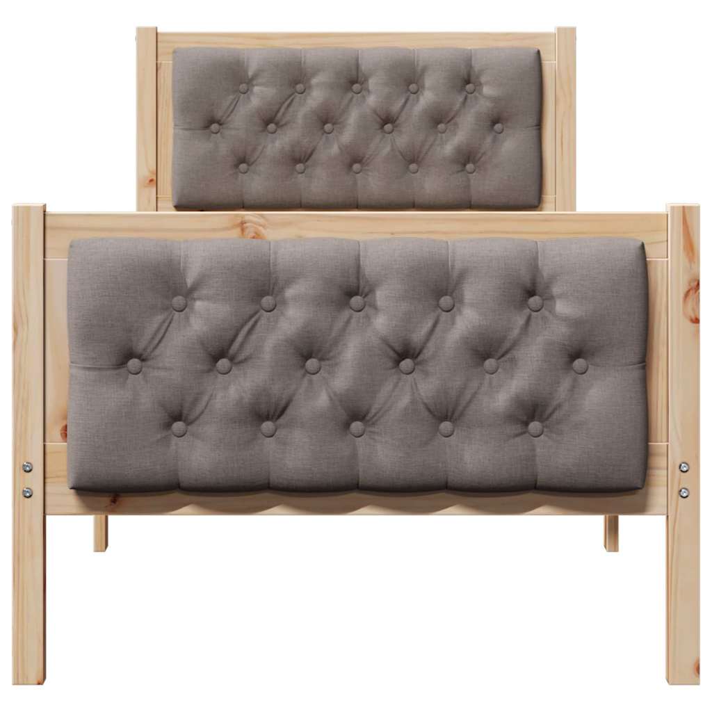 vidaXL Σκελετός Κρεβατιού Taupe 80 x 200 cm Στερεά ξυλεία πεύκου