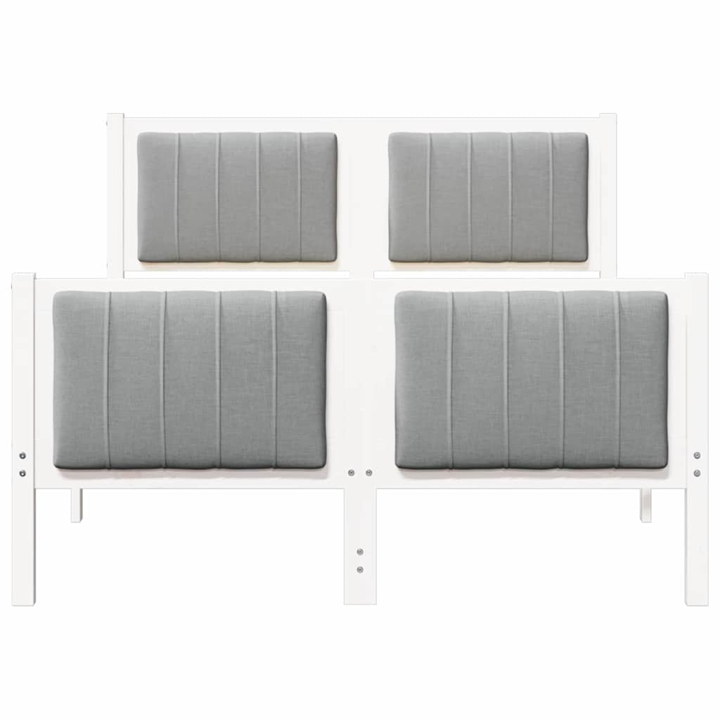 vidaXL Σκελετός Κρεβατιού Λευκό και ανοιχτό γκρι 120 x 190 cm