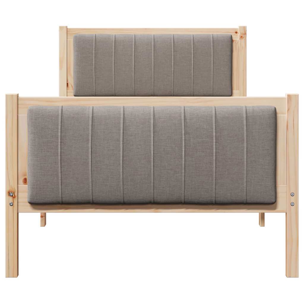 vidaXL Σκελετός Κρεβατιού Καφέ και ταμπά 90 x 190 cm Μασίφ ξύλο πεύκου