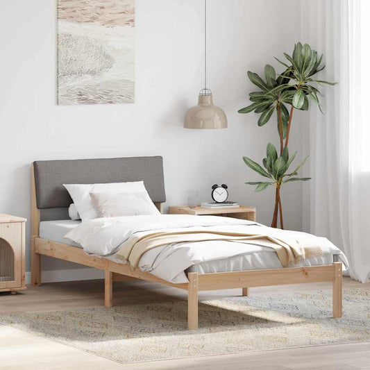 vidaXL Σκελετός Κρεβατιού Καφέ και ταμπά 90 x 200 cm Μασίφ ξύλο πεύκου