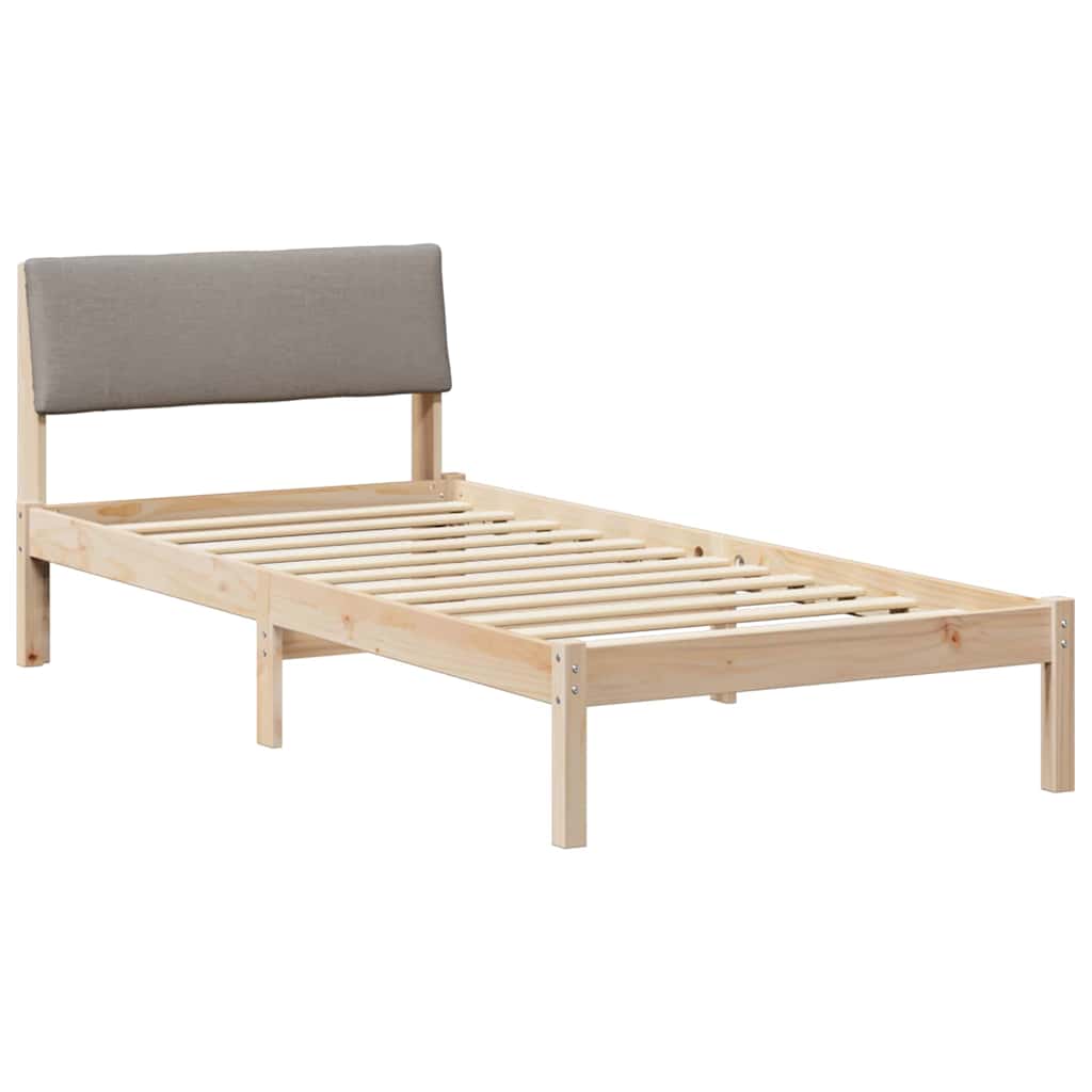 vidaXL Σκελετός Κρεβατιού Καφέ και ταμπά 90 x 190 cm Μασίφ ξύλο πεύκου