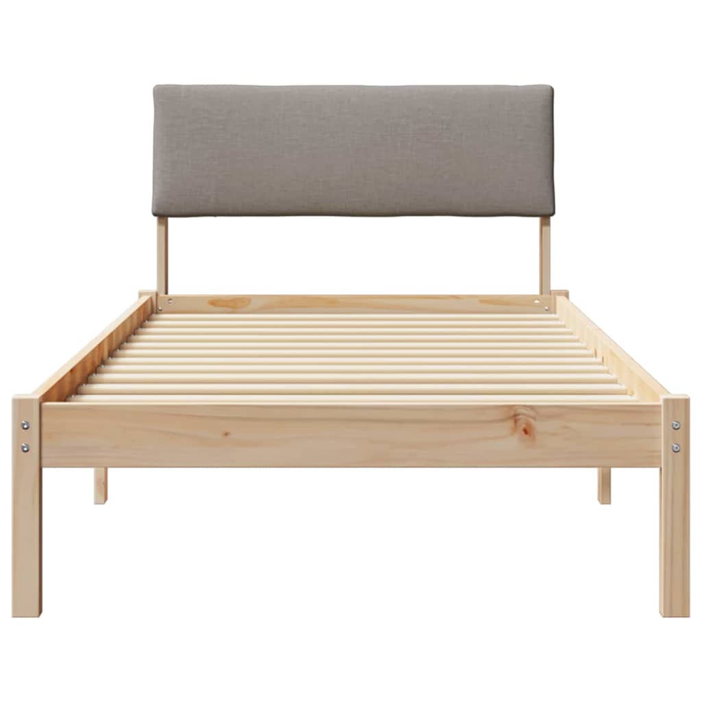 vidaXL Σκελετός Κρεβατιού Καφέ και ταμπά 90 x 190 cm Μασίφ ξύλο πεύκου