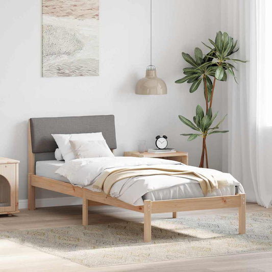 vidaXL Σκελετός Κρεβατιού Καφέ και ταμπά 75 x 190 cm Μασίφ ξύλο πεύκου
