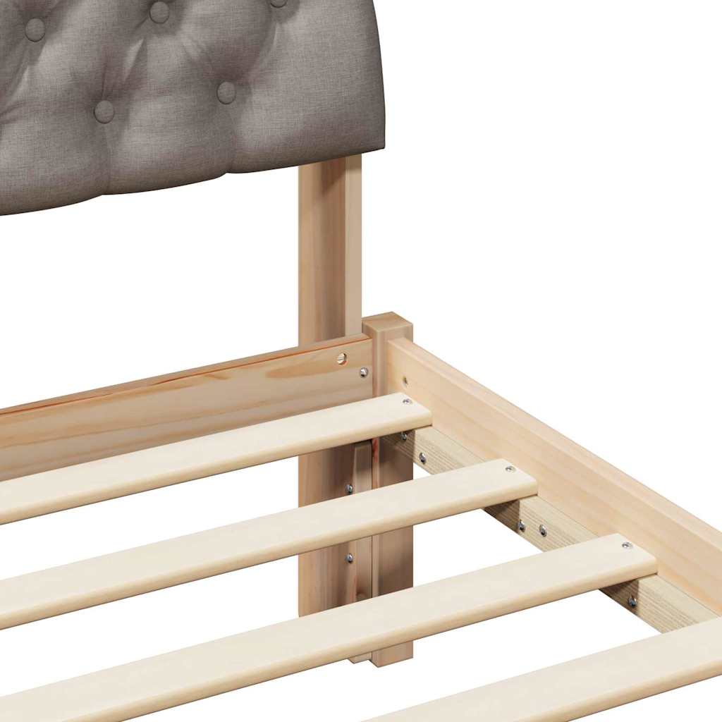 vidaXL Σκελετός Κρεβατιού με κεφαλάρι Καφέ και ταμπά 120 x 200 cm