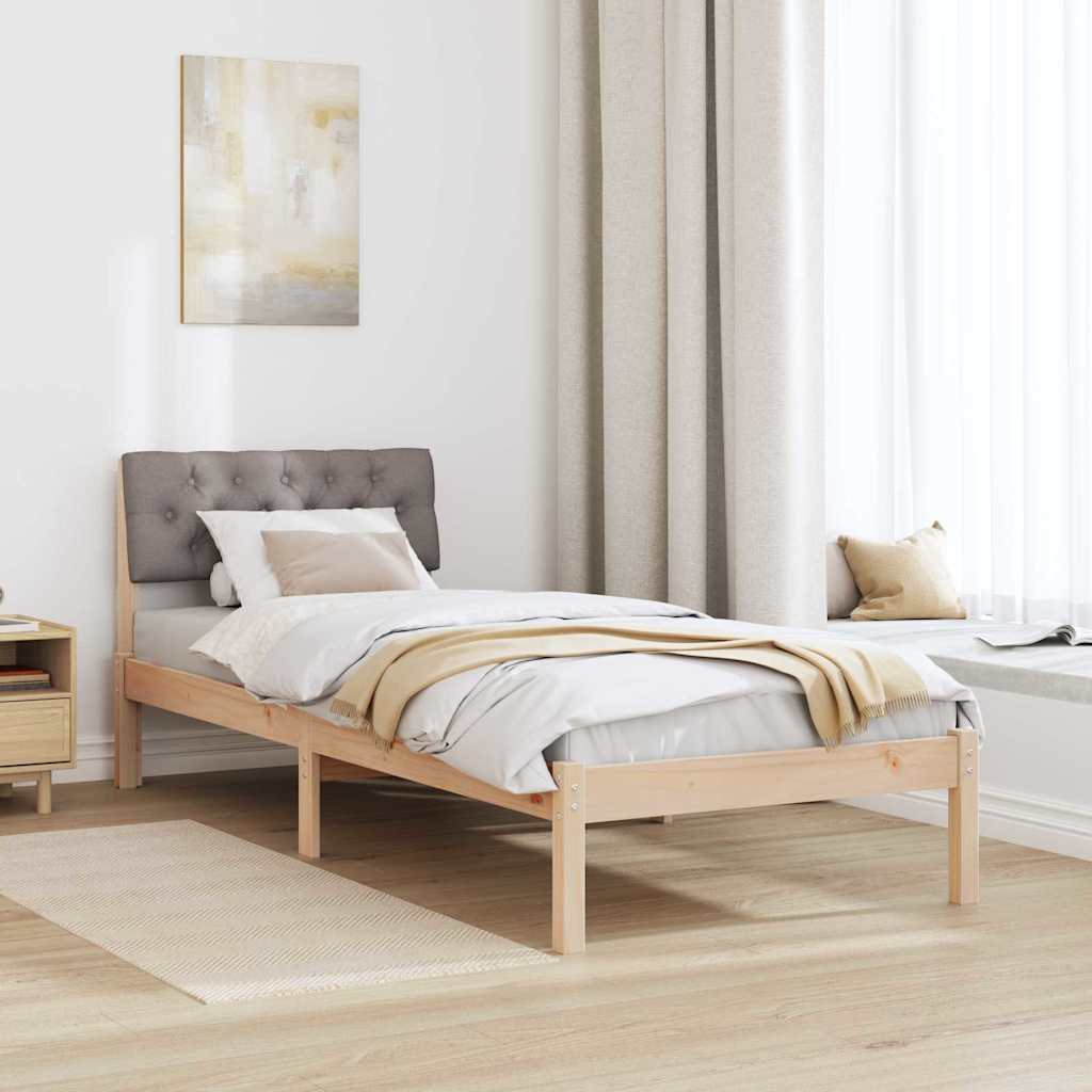 vidaXL Σκελετός Κρεβατιού Καφέ και ταμπά 80 x 200 cm Μασίφ ξύλο πεύκου