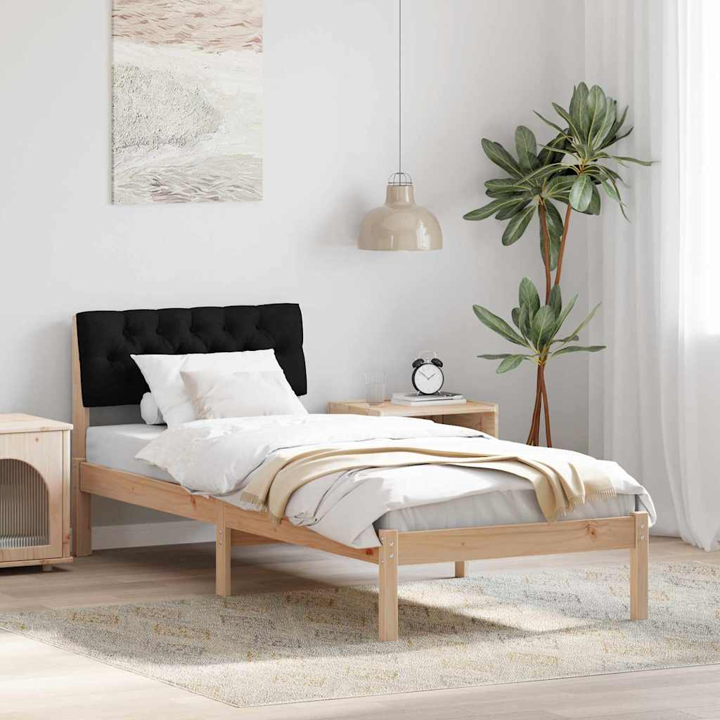 vidaXL Σκελετός Κρεβατιού Καφέ και μαύρο 75 x 190 cm Μασίφ ξύλο πεύκου