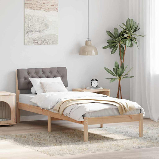 vidaXL Σκελετός Κρεβατιού Καφέ και ταμπά 75 x 190 cm Μασίφ ξύλο πεύκου