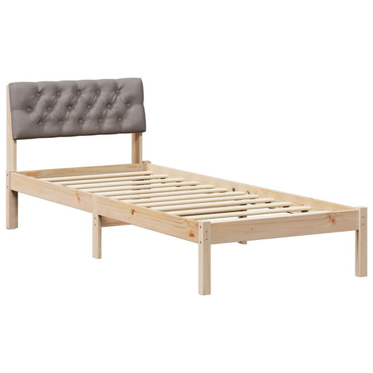 vidaXL Σκελετός Κρεβατιού Καφέ και ταμπά 75 x 190 cm Μασίφ ξύλο πεύκου