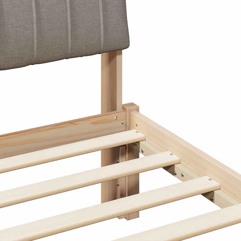 vidaXL Σκελετός Κρεβατιού με κεφαλάρι Καφέ και ταμπά 135 x 190 cm