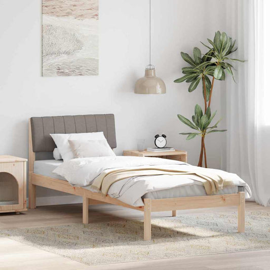 vidaXL Σκελετός Κρεβατιού Καφέ και ταμπά 75 x 190 cm Μασίφ ξύλο πεύκου