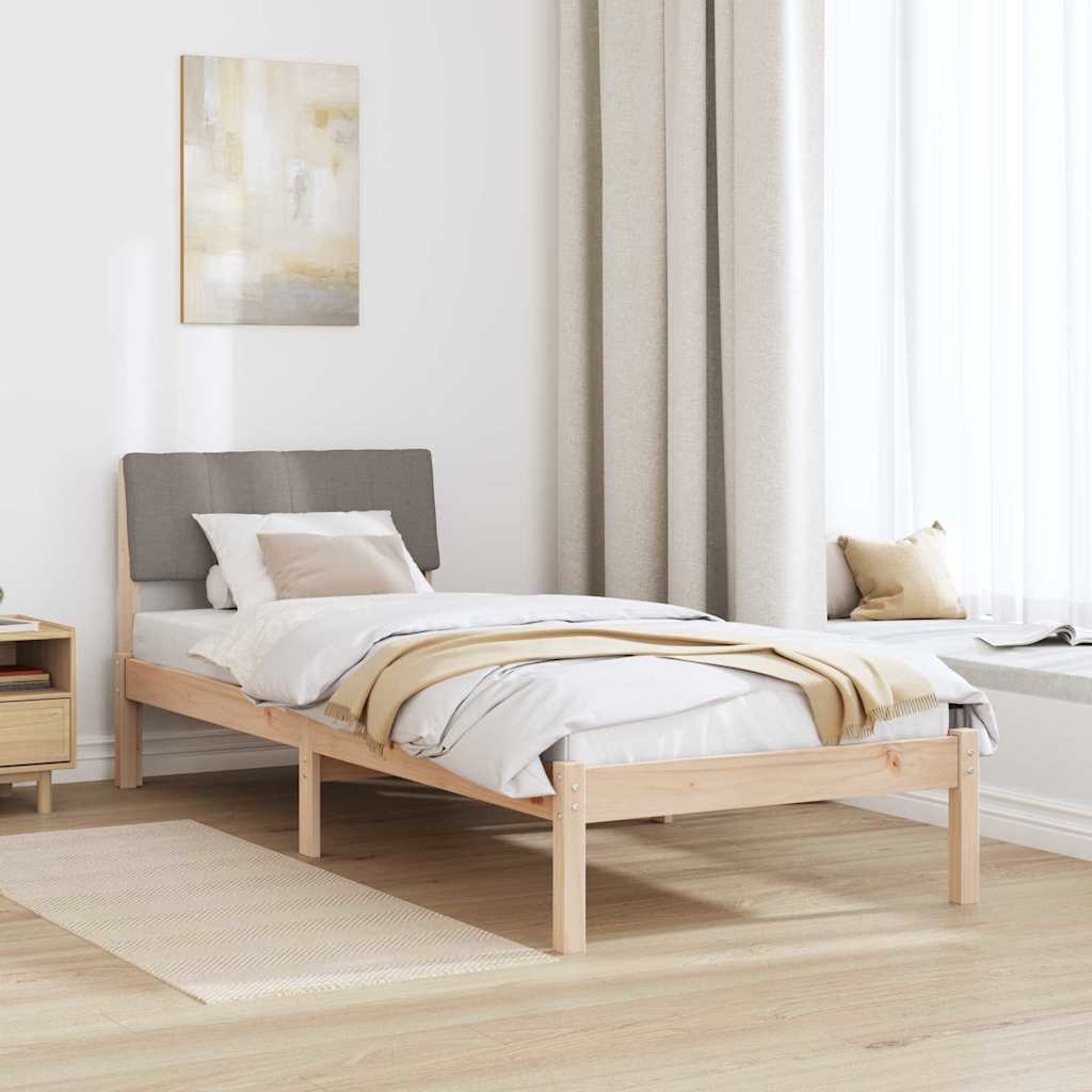 vidaXL Σκελετός Κρεβατιού Καφέ και ταμπά 75 x 190 cm Μασίφ ξύλο πεύκου
