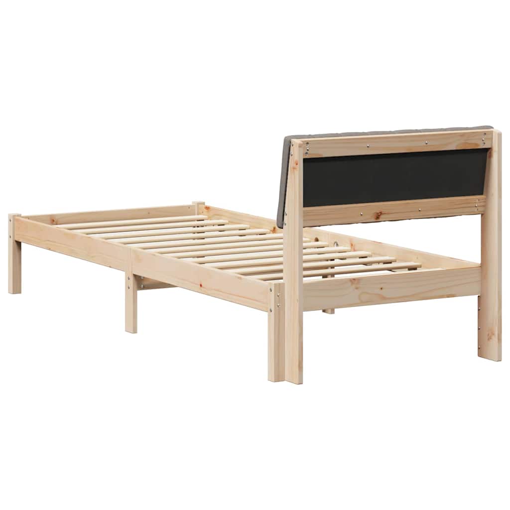 vidaXL Σκελετός Κρεβατιού Καφέ και ταμπά 75 x 190 cm Μασίφ ξύλο πεύκου